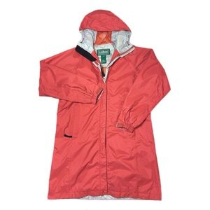 L.L. Bean Gore-Tex Waterproof Rain Hooded Coat Pink Coral Size M